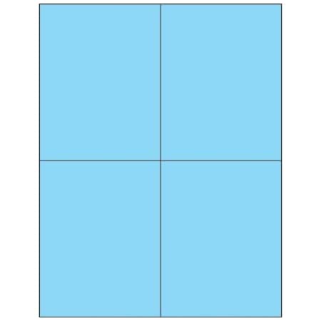 Bsc Preferred 4 1/4 x 5-1/2'' Fluorescent Pastel Blue Rectangle Laser Labels, 400PK BUY00024238